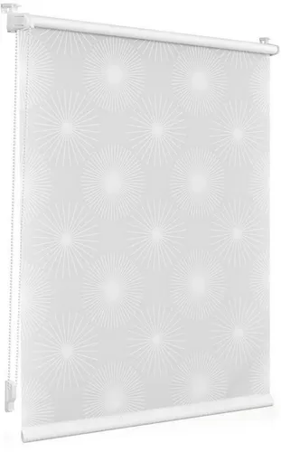 LICHTBLICK ORIGINAL Seitenzugrollo Klemmfix - Blickdicht und ohne Bohren - Seitenzugrollo in Weiß/Sonne, ideal für große Fenster. Stufenlos verstellbar, einfacher Klemmfix ohne Bohren, sorgt für optimalen Sicht- und Blendschutz.