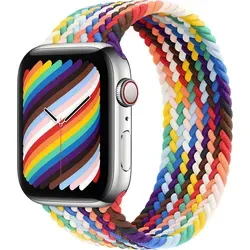 Apple Geflochtenes Solo-Armband für die Apple Watch | 44/45/46/49 mm – Größe 3 – Rainbow Pride - Bunt