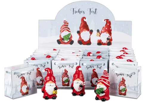 Weihnachtlicher Wichtel stehend 6cm , Lieferumfang 1 Stück