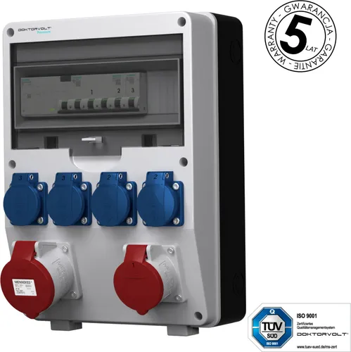 Stromverteiler pTD-S/FI 32A 16A 4x230V von SIEMENS und MENNEKES - Sonstige Elektroinstallationsartikel, leistungsstarker Baustromverteiler mit 4x230V und hoher Sicherheit für zuverlässige Stromversorgung auf Baustellen.