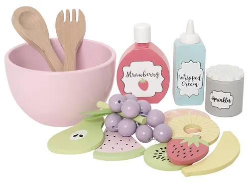 Obstsalat Set aus Holz – Kreatives Rollenspiel für kleine Foodies