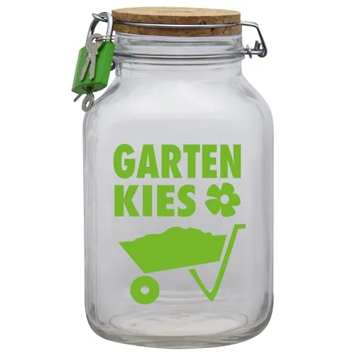 Spardose Garten Kies Grün Geld Geschenk Idee Transparent XXL