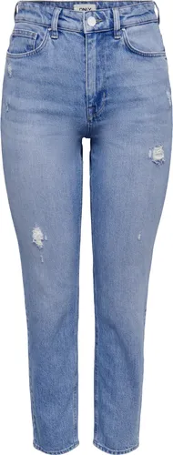 ONLY Jeans - Regular Fit in Hellblau W29/L34 - Jeans in High Waist Regular Fit, gerade Beinart mit 5-Pocket Design und Kunstleder-Patch, ideal für einen lässigen Look.