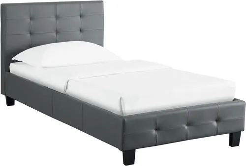 CARO-Möbel Polsterbett Liverpool 90 x 200 cm - Elegantes Einzelbett in grau mit stabilem Holzrahmen, inklusive Lattenrost für optimalen Schlafkomfort – perfekt für jedes Jugendzimmer.