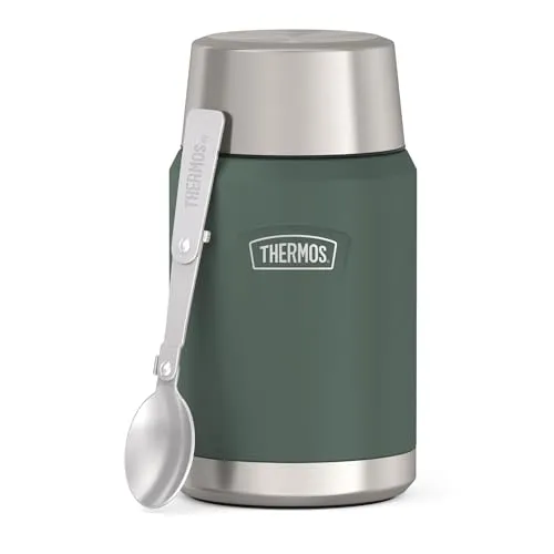 THERMOS Thermobehälter ICON FOOD JAR 0,71l - Thermobehälter für Essen, doppelwandig und aus Edelstahl, hält Speisen 10h heiß und 24h kalt, ideal für unterwegs und spülmaschinenfest.
