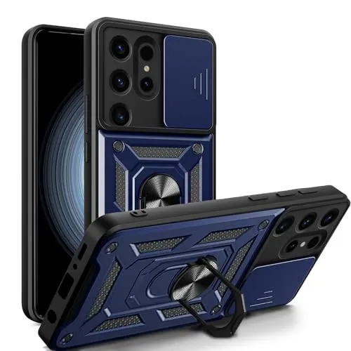Handyhülle für Samsung Galaxy S24 Ultra | Stoßfest & Kratzfest | Mit Kameraschutz, Anti-Fingerabdruck & robustem Panzerschutz-Design | Blau
