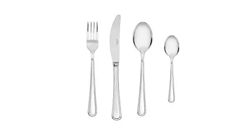 Gerlach Antica Besteck-Set 6 Personen Spülmaschinenfest Essbesteck Edelstahl Elegantes Besteck Messer Gabel Löffel Teelöffel Tafelbesteck Rostfrei 24 Stk