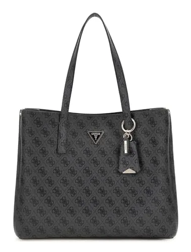 GUESS Meridian II Girlfriend Tote Bag – Stilvolle Schultertasche in Coal - Entdecken Sie die GUESS Girlfriend Tote Bag – geräumig und modern, ideal für Shoppingtrips. Mit zwei Henkeln für bequemes Tragen. Maße: 37 x 29 x 11 cm.