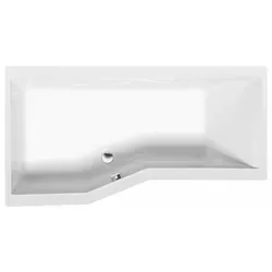 VIVA L Asymmetrische Badewanne 175x80x47cm, schwarz matt