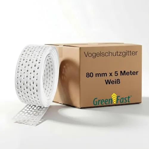 Green-Fast Vogelschutzgitter 80 mm x 5 Meter, Weiß