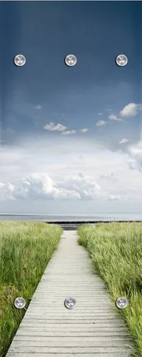 queence Garderobenleiste Dünen, mit 6 Haken, 50 x 120 cm in blau von queence