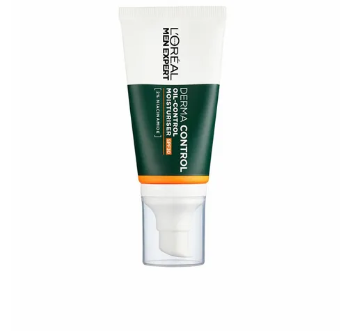 L'Oréal Paris Men Expert Derma Control Feuchtigkeitscreme SPF30 40 ml - Hochwertige Gesichtscreme für Männer, die Glanz kontrolliert und die Haut mit Feuchtigkeit versorgt. Ideal für fettige Haut, zieht schnell ein und bietet effektiven Sonnenschutz.