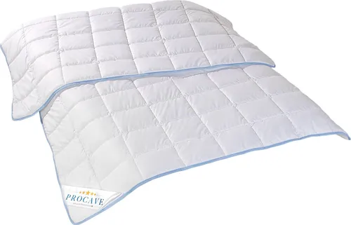 PROCAVE TopCool Sommer-Bettdecke 135x200 cm - Kochfest & Atmungsaktiv - Bettdecken für erholsamen Schlaf, leicht und atmungsaktiv mit optimalem Feuchtigkeitstransport. Ideal für heiße Nächte, pflegeleicht und bis 95°C waschbar.