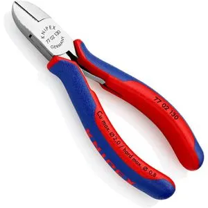 Knipex Seitenschneider 77 02 130 - 130mm, spiegelpoliert und hochpräzise Schneiden für Elektronikarbeiten