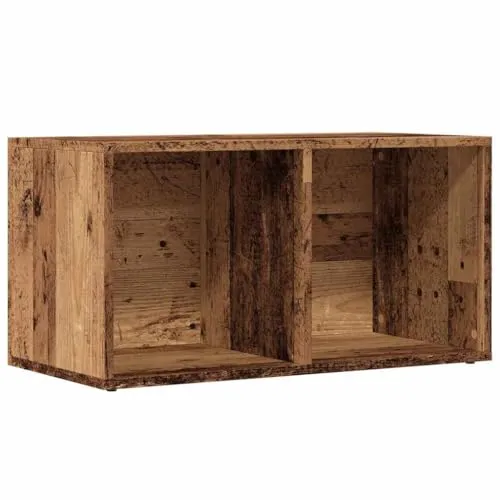 vidaXL Aufbewahrungstruhe Altholz-Optik - 69,5x34x36 cm - Truhe aus robustem Holzwerkstoff, ideal zum sicheren Aufbewahren von Schallplatten und Multifunktionsmöbel für jeden Raum.