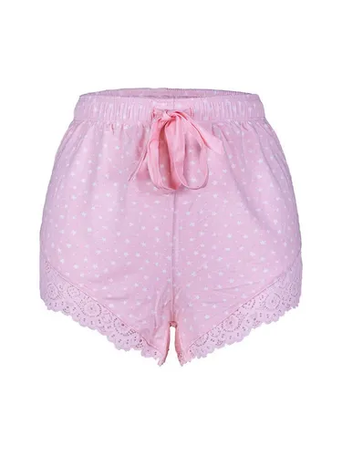 PJ Salvage Love & Lace Pyjamahose short - Bequeme Pyjamahose aus Modal mit hübschem Sternendruck und Saumbesatz, perfekt für entspannte Nächte und gemütliche Tage.