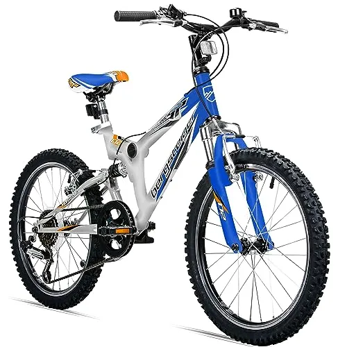 Bergsteiger Montreal 20 Zoll Kinderfahrrad - Mountainbike mit Shimano 6 Gang-Schaltung und Vollfederung, ideal für Schulwege und Abenteuer, für Kinder von 115-140 cm.