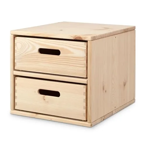Ehrenkind® Regal für Kinderzimmer – Praktisches Kiefernholz Aufbewahrungssystem - Kinderzimmerregal mit 2 Fächern, fördert Ordnung und Selbstständigkeit. Langlebiges, umweltfreundliches Design aus Kiefernholz – ideal für Spielzeug und Bücher.