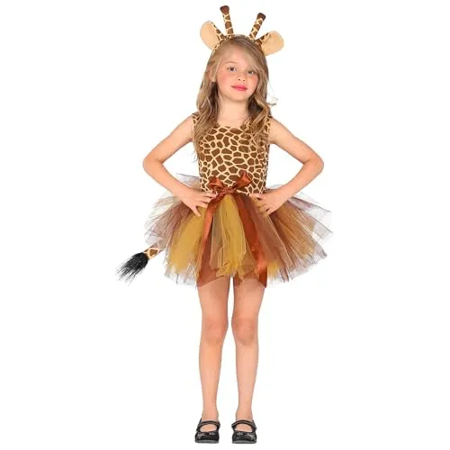 W WIDMANN MILANO Party Fashion - Kinderkostüm Giraffe, bezauberndes Tutu-Kleid mit Haarreif für Fasching und Karneval