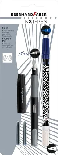 EBERHARD FABER 551002 - Schreibset mit Füller, Tintenkiller und Tintenpatronen, Set NXT-PEN grau/schwarz