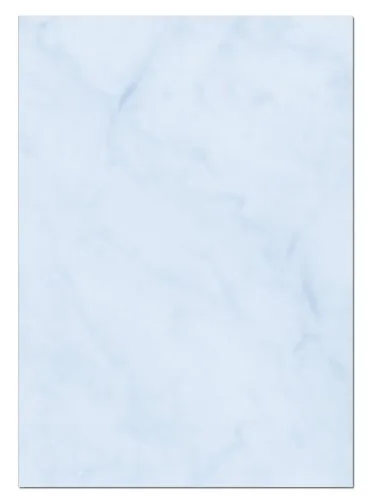 Gastronomie Papier (Blau-Marmor, A4, 100 Blatt) für Speisekarten. Einseitig bedrucktes Briefpapier, für alle Drucker/Kopierer geeignet
