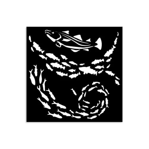Stamperia - Thick Stencils for Scrapbooks, Albums, Cards, Bullet Journalling, and More, Flexible Material, Easy to Clean, Perfect for Hobbies, Crafts and Gifting (Silent Sea, Fish)