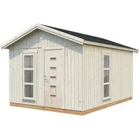 Gartenhaus Palmako Ly 13,6 m² - inkl. Fußboden - Geräumiges Gartenhaus mit Satteldach, ideal für die Aufbewahrung von Gartenwerkzeugen oder als gemütlicher Rückzugsort im Garten.