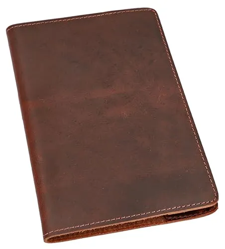 Gusti Notizbucheinlage Leder - Lahja, Braun A5 Notizbuch für kreative Köpfe - Notizbuch aus hochwertigem Echtleder, ideal für kreative Ideen, Tagebuch oder Skizzen. Vintage Design und nachfüllbar für langanhaltende Freude.