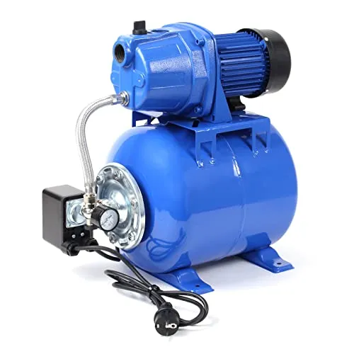 Wiltec Hauswasserwerk 600W - Effiziente Gartenpumpe mit Druckschalter - Brunnenpumpen für optimale Wasserversorgung im Garten mit 2800 l/h Fördermenge und intelligentem Druckschalter für bedarfsgerechten Betrieb.