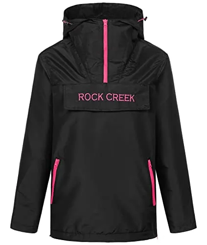 Rock Creek Damen Windbreaker D-474 Schwarz S - Sportive Rock Creek Damen Übergangsjacke für windige Tage. Mit Fleece-Innenfutter, hoher Bewegungsfreiheit und praktischen Taschen ist sie ideal für jede Gelegenheit. Schützt zuverlässig vor Wind und Wetter.