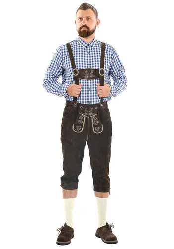 A. Salvarini Herren Trachten Lederhose AS450 Dunkelbraun von Alessandro Salvarini