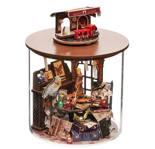 Cute Room 3D-Puzzle Puppenhaus Miniatur DIY hölzernes Zeit Magie, Puzzleteile, 3D-Puzzle, Miniaturhaus, Maßstab 1:24, Modellbausatz zum basteln