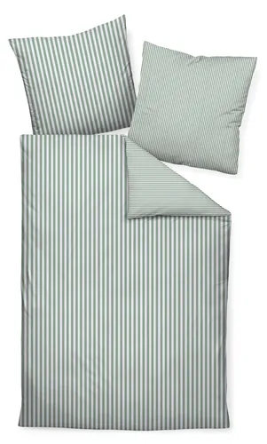 Janine Mako-Satin Bettwäsche Set 155x200,80x80 - Modernclassic Grün - Hochwertiges Bettwäsche-Set aus 100% Baumwolle, trocknergeeignet und pflegeleicht. Genießen Sie erholsame Nächte in stilvollem Design und feuchtigkeitsregulierendem Material.