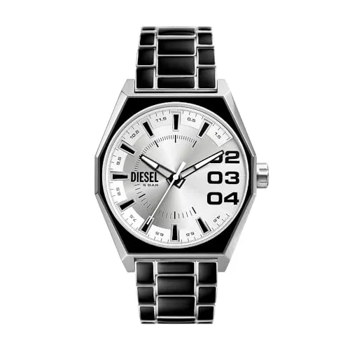 Diesel Herrenuhr Scraper DZ2195 - Armbanduhr für Herren mit 43-mm-Edelstahlgehäuse und 3-Zeiger-Quarzwerk, wasserdicht bis 50 m – ideal für stilbewusste Männer, die Funktionalität und Design schätzen.