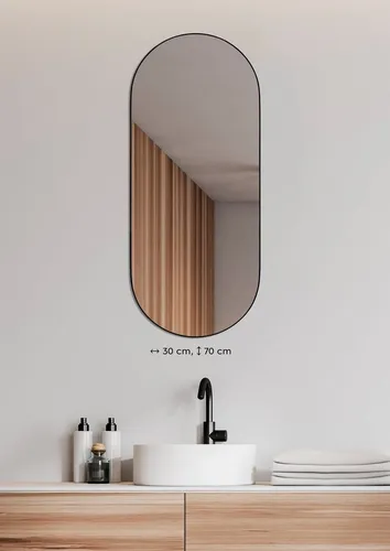 Xxxl Wandspiegel 30x70 cm - Spiegel aus Glas, perfekt für jeden Raum, senkrecht und waagrecht montierbar für flexible Gestaltungsmöglichkeiten.