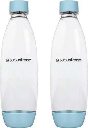 Sodastream, 2 einzelne spülmaschinenfeste Flaschen für Wassersprudler Duo, Terra, E-Terra, Art, Gaia, hellblau