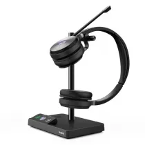 Yealink DECT Headset WH62 Dual UC - Drahtloses beidseitiges Headset, mit Busylight und bis zu 14 Stunden Sprechzeit für PC und IP Telefon