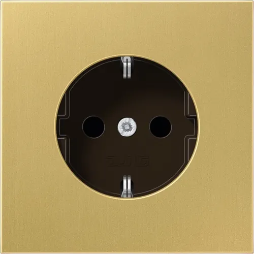 Jung ME1520NC SCHUKO Steckdose ohne Kralle, messing classic in gold von Jung SCHUKO-Steckdose Steckdosen