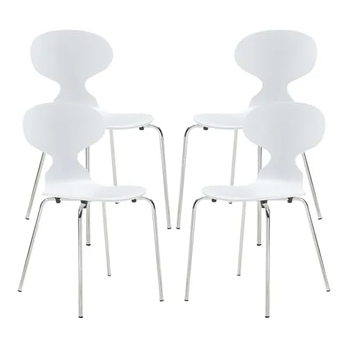 [en.casa] Esszimmerstühle 4er Set Kil – Stilvolle und bequeme Stühle für jedes Zuhause - Esszimmerstühle mit komfortablem Sitzgefühl, stapelbar für platzsparende Aufbewahrung und ideal für Esszimmer, Küche oder Homeoffice.