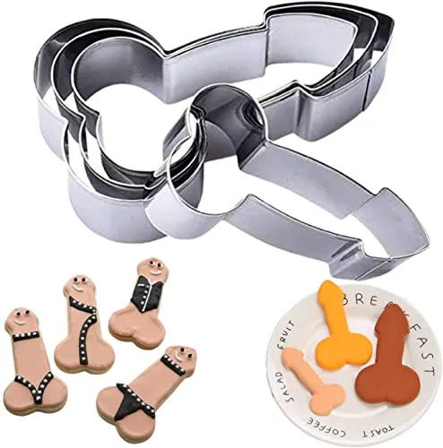 Crethink 4 Stück Edelstahl Keks Ausstecher Ausstechformen Kuchen für Plätzchen Brot Keks Fondant Gemüse Obst für Küchenpartys, Partyzubehör