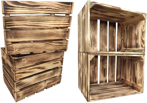 sunnypillow Holzkiste Holzkisten in vielen Farben zur Auswahl, 4er Set 25x40x30cm