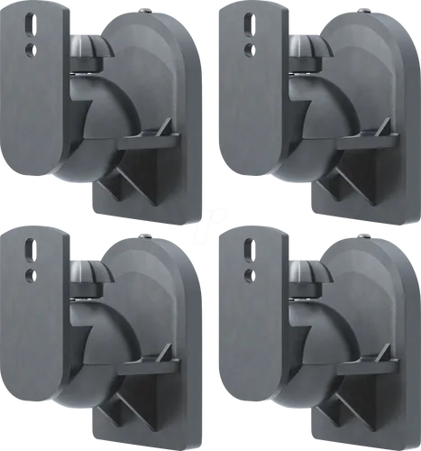 GOOBAY 49391 - Lautsprecher Wandhalterung, 4er Set, max. 3,5 Kg, schwarz