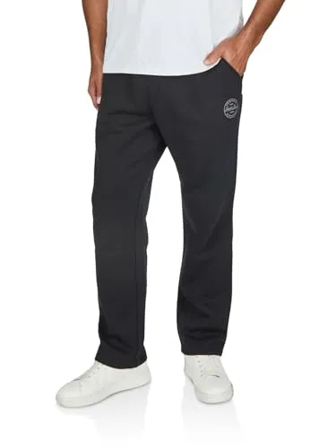 JACK & JONES Jogginghose Herren lang JPSTKANE Landon Uncuffed SWT Pants Relaxed Fit Sporthose Trainingshose Freizeithose, Größe:XXL, Farbe:Black (12297454)