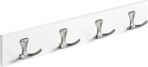 Hettich Holzgarderobe mit 4 Haken, weiß - Praktische Garderobe aus Holz mit 4 Haken, ideal für den Eingangsbereich. Schlichtes Design in Weiß, passt perfekt in jedes Zuhause.