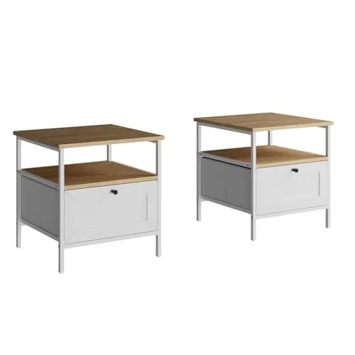 Vicco Nachtschrank Lunis 2er Set, Weiß, 45 x 47 cm in weiß von Vicco
