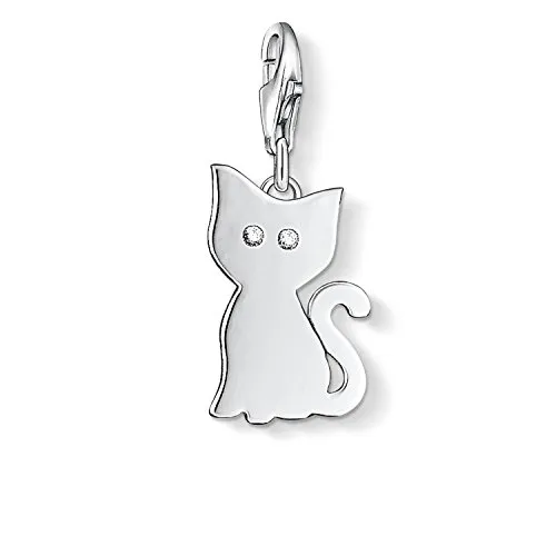 Thomas Sabo Damen Charm-Anhänger Katze - 925 Sterling Silber - Eleganter Charm-Anhänger aus 925er Sterlingsilber, perfekt für Bettelarmbänder und Ketten. Ein einzigartiges Geschenk für besondere Anlässe!