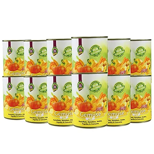 Schecker Nassfutter - 100% Gemüse pur - 12 x 410 g - Veggi-Nassfutter für Hunde, ideal für eine ausgewogene Ernährung. 100% Gemüse sorgt für Vielfalt und ist perfekt für die Schonkost geeignet.