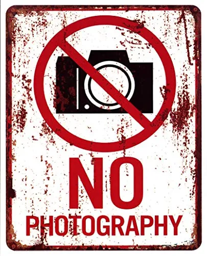 Blechschild No Photography 20 x 25 cm Deko Schild mit Aufdruck Aufschrift