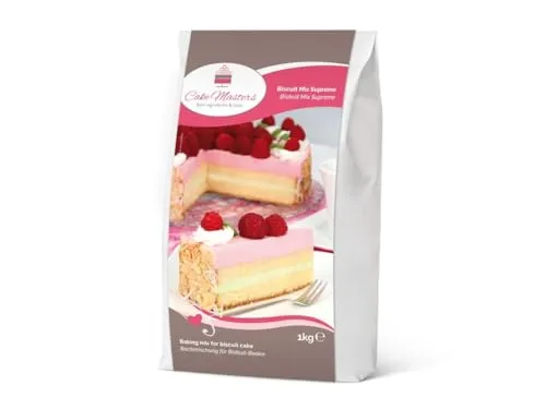 Cake-Masters Backmischung Biskuit Mix Supreme 1kg | Einfach zu verwenden | sehr schöner und leichter Biskuitteig für Tortenboden, Kuchen in Profiqualität