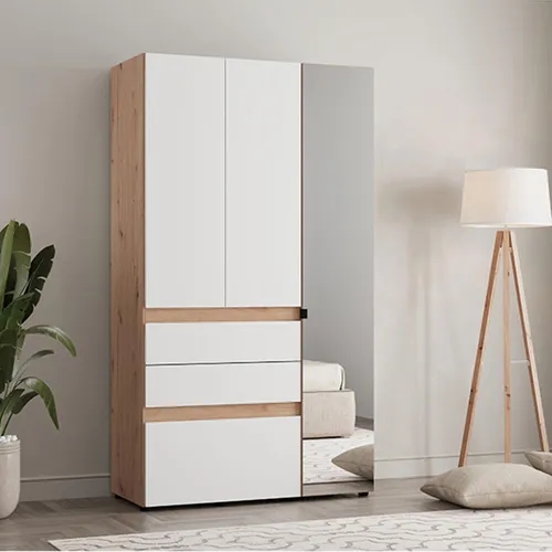 Dmora Kleiderschrank 3 Türen in Mattweiß